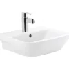 Sanindusa Lavabo mural céramique traditionnelle Look 60x45 blanc (robinet et vidage non inclus)* Lavabo