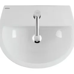 Sanindusa Lavabo mural céramique traditionnelle 46x37cm Easy blanc (robinet et vidage non inclus)* Lavabo