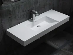 Bernstein Lavabo mural design 122x48x13,5cm en marbre coulé - BS6036 - blanc