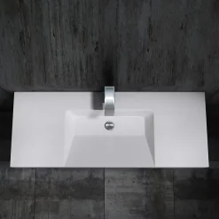 Bernstein Lavabo mural design 122x48x13,5cm en marbre coulé - BS6036 - blanc
