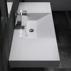 Bernstein Lavabo mural design 122x48x13,5cm en marbre coulé - BS6036 - blanc