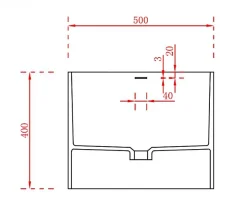 Bernstein Lavabo mural suspendu design 50x35x40cm en fonte minérale - TW18