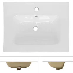 Ml-Design Lavabo éncastre en ceramique blanc vasque lave-main rectangulaire 610x165x460 mm