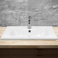 Ml-Design Lavabo éncastre en ceramique blanc vasque lave-main rectangulaire 610x165x460 mm