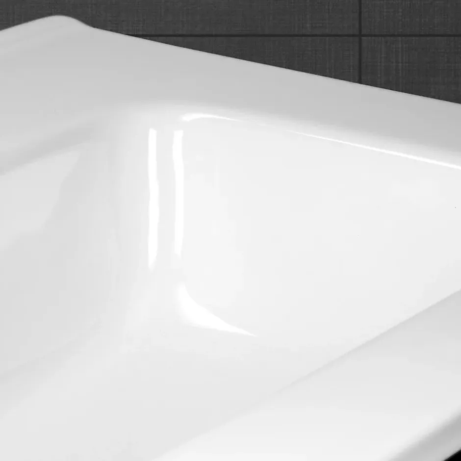 Ml-Design Lavabo éncastre en ceramique blanc vasque lave-main rectangulaire 610x165x460 mm