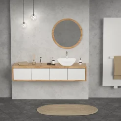 ECD Germany Lavabo ovale en ceramique vasque a poser lave-mains salle de bain 410x330x142mm