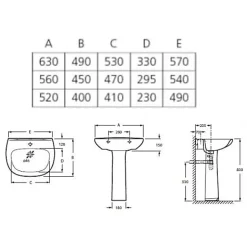 Roca Lavabo POLO ZOOM 56x45cm blanc - - WM810018Z0010F1