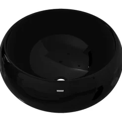 Vidaxl Lavabo rond en céramique noir - - 40 x 15 cm - Design moderne et tendance