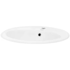 Ml-Design Lavabo salle de bain encastrable ovale évier en céramique blanc 570x195x485 mm