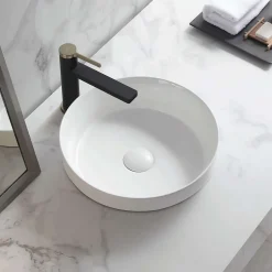 Poalgi Lavabo semi-encastré CILIN SE céramique 36x12x36 cm blanc* Vasque À Encastrer