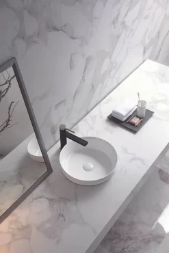 Poalgi Lavabo semi-encastré CILIN SE céramique 36x12x36 cm blanc* Vasque À Encastrer