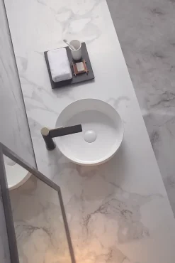Poalgi Lavabo semi-encastré CILIN SE céramique 36x12x36 cm blanc* Vasque À Encastrer