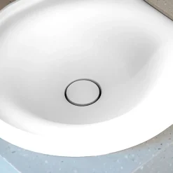 Poalgi Lavabo semi-encastré résine Wraitom 64x14,5x42 cm blanc série DAL* Vasque À Encastrer