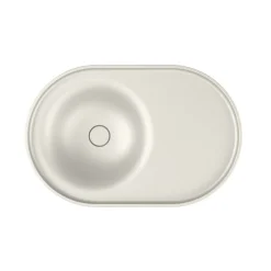 Poalgi Lavabo semi-encastré résine Wraitom 64x14,5x42 cm blanc marfil série DAL* Vasque À Encastrer