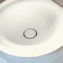 Poalgi Lavabo semi-encastré résine Wraitom 64x14,5x42 cm blanc marfil série DAL* Vasque À Encastrer