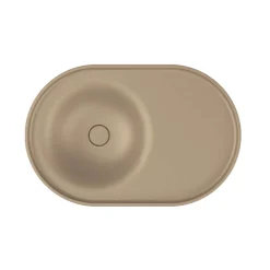 Poalgi Lavabo semi-encastré résine Wraitom 64x14,5x42 cm beige albero série DAL* Vasque À Encastrer