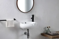 Poalgi Lavabo suspendu OVAL-W céramique 43x12x28 cm blanc
