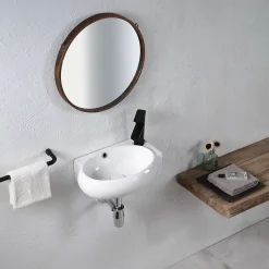 Poalgi Lavabo suspendu OVAL-W céramique 43x12x28 cm blanc