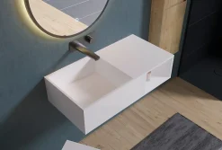 Bernstein Lavabo suspendu 80x40x20cm en fonte minérale avec espace de rangement - PB2037* Lavabo