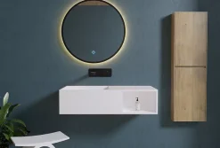 Bernstein Lavabo suspendu 80x40x20cm en fonte minérale avec espace de rangement - PB2037* Lavabo