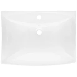 ECD Germany Lavabo vasque à poser / suspendu céramique salle de bain lave-mains 605 x 460 mm