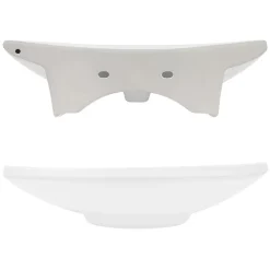 ECD Germany Lavabo vasque à poser / suspendu céramique salle de bain lave-mains 605 x 460 mm