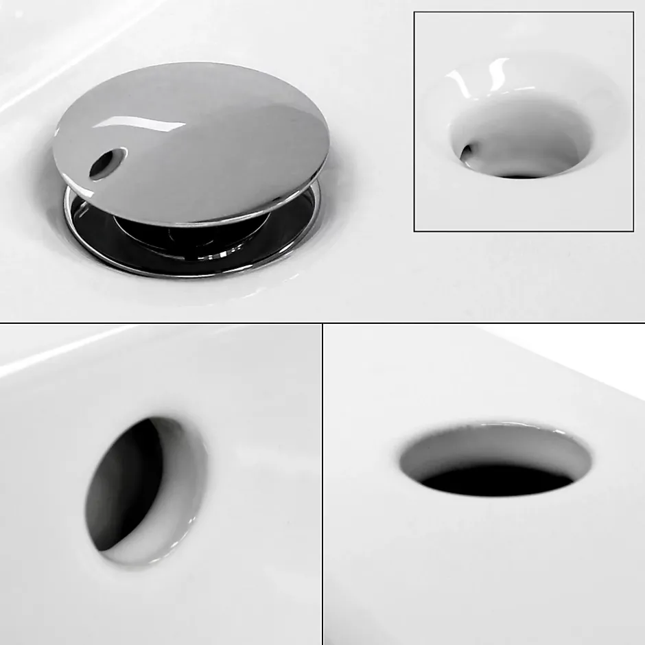 ECD Germany Lavabo vasque a encastrer ceramique Evier encastré salle de bain 60x46x16 cm