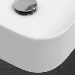 ECD Germany Lavabo vasque a poser ceramique lave-main salle de bain blanc 505 x 395 x 135 mm