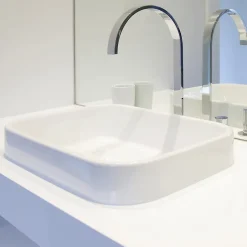 ECD Germany Lavabo vasque a poser ceramique lave-main salle de bain blanc 505 x 395 x 135 mm