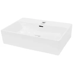 ECD Germany Lavabo vasque salle de bain en céramique suspendu / à poser angulaire 515x360mm* Vasque À Poser