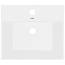 ECD Germany Lavabo vasque salle de bain en céramique suspendu / à poser angulaire 515x360mm* Vasque À Poser