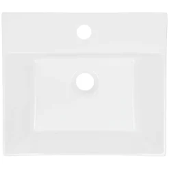 ECD Germany Lavabo vasque salle de bain en céramique suspendu / à poser angulaire 415x360mm
