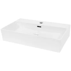 ECD Germany Lavabo vasque salle de bain céramique suspendu/à poser rectangulaire 605x365 mm