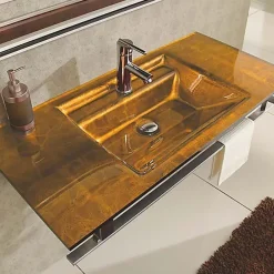 Wikao Lavabo verre Arpège couleur cuivre* Lavabo
