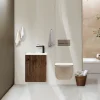 Jindoli Lave main 40 cm chêne brun vieilli Aqualegno