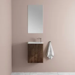 Jindoli Lave main 40 cm chêne brun vieilli Aqualegno