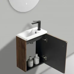 Jindoli Lave main 40 cm chêne brun vieilli Aqualegno