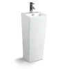 Rue Du Bain Lave Main Totem Carré - Céramique Blanc - 33x84 cm - Line