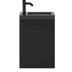 GoodHome Lave mains céramique l.45 cm, noir, Nira* Plan Vasque Lave-Mains