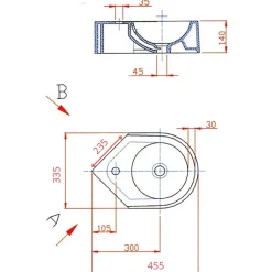 Planète Bain Lave mains d'angle à suspendre Jasmin