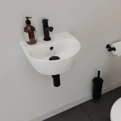Planète Bain Lave mains en céramique à suspendre 35.5 cm avec trop plein - Lester