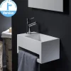 Planète Bain Lave mains Prato avec plage de robinetterie à gauche et porte-serviette* Lavabo