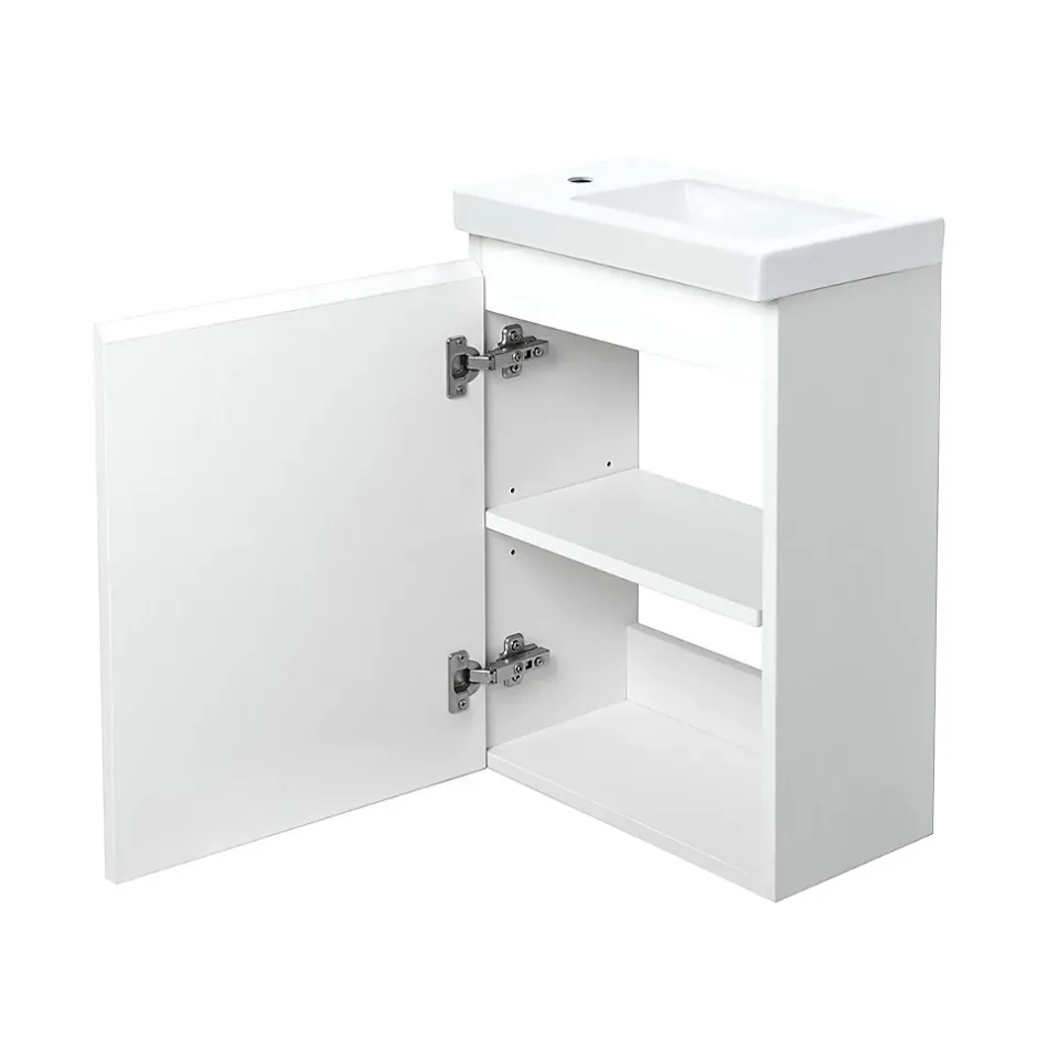 Bain-Bain Lave-main Prémonté Blanc 40Cm + Vasque céramique Blanche BILY -