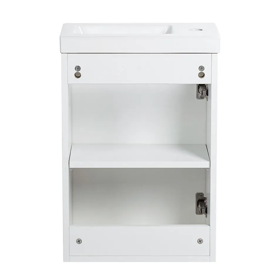 Bain-Bain Lave-main Prémonté Blanc 40Cm + Vasque céramique Blanche BILY -