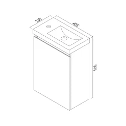 Bain-Bain Lave-main Prémonté Bois 40Cm + Vasque céramique Blanche BILY -