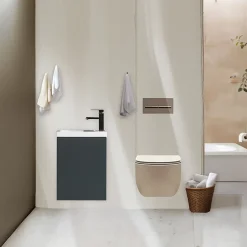 Jindoli Lave-main salle de bain Aquarino 40 cm finition vert foncé* Plan Vasque Lave-Mains