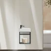 Jindoli Lave-main salle de bain Aquafredo 50 cm finition métal noir