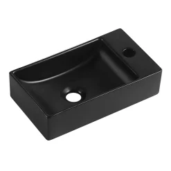 Homesight Lave-mains à suspendre en céramique rectangulaire noir Savy