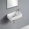 Homesight Lave-mains à suspendre en céramique rectangulaire terrazzo Savy* Lavabo