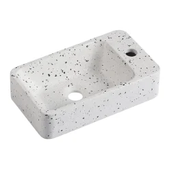Homesight Lave-mains à suspendre en céramique rectangulaire terrazzo Savy* Lavabo